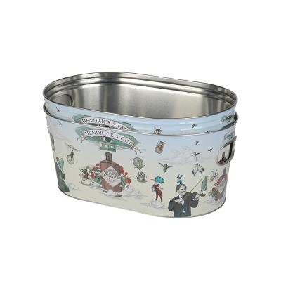 China Hotsale Double Walled Wholesale Metal Beverage Tub Cooler Oval Storage Tubs 30L Sustainable Tubs For Beer for sale