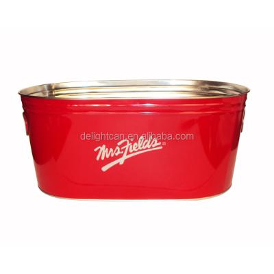 China Customized Print Ice Beer Beverage Tin Bucket Metal Ice Can Viable Customized Bucket For Beer for sale