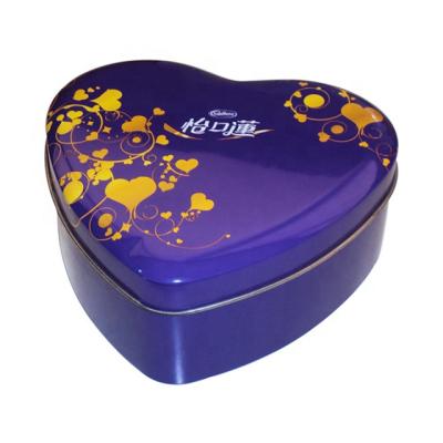 China Food chocolate tin box with heart shaped for sale