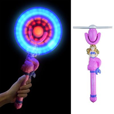 China Festival Led Glow flashing spinning led windmill wand lighted led  Rainbow  Light Windmill Light Up Windmill Stick Toys for sale