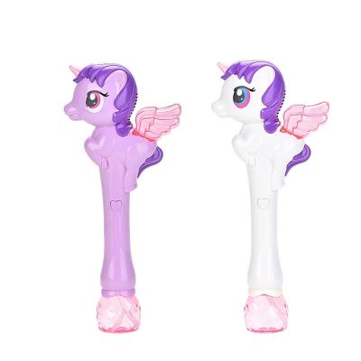 China Stick Bubble Children summer Bubble Wand Toys unicorn outdoor  electric bubble  Blowing Stick gun Stick Bubble Toys Gifts for sale