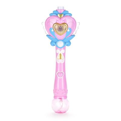 China Electric Bubble Stick Hot Sell Summer Toy Outdoor Fun Bubble Magic Wand Game Electric Bubble Stick Bubble Toy Machine With Light And Music for sale