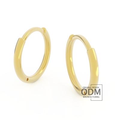 China Aiz 12Mm Gold Huggie Hoops Simple Custom Skinny Tiny Earring Light Gold Mini Hoop Earrings For Women CLASSIC 9K 14K 18K Size True for sale