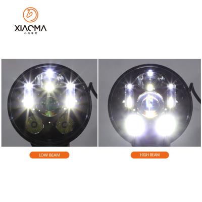 China PMMA+PC+Aluminum 12V 36V Round Motorcycle Headlamp Low Driver Hi-Beam Headlight 5.75