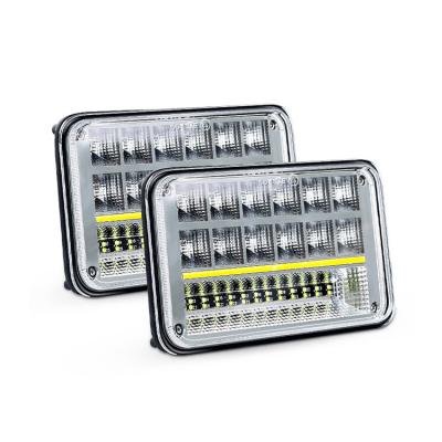 China Aluminum Competitive 4x6 Square Led Headlight Flood Light Car Headlight For Cars Trucks for sale