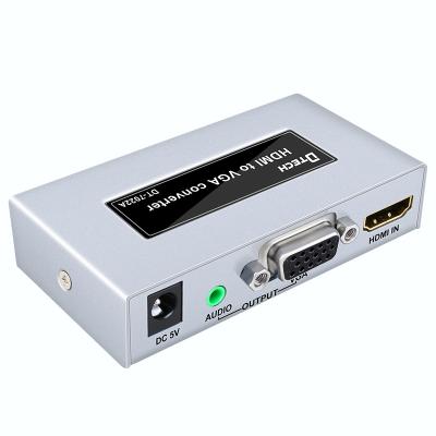 China Portable HDMI VGA Adapter 1080P Convertidor HDMI Male To VGA Female Audio Video Converter HDMI To VGA Converter for sale