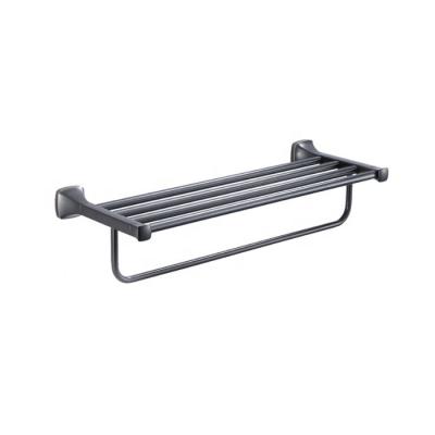 China Modern Zinc Alloy With Chrome Modern Wall Mounted Hotel Bathroom Accessories Set Of Towel Rack Towel Hanger for sale