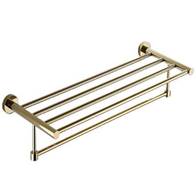 China Modern Brass Wall Mounted Hotel Bathroom Accessories Set Modern Towel Rack Towel Hanger for sale