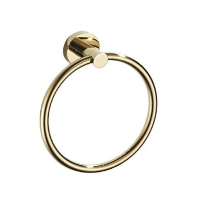 China Modern Brass Wall Mounted Hotel Bathroom Accessories Set Modern Towel Ring for sale