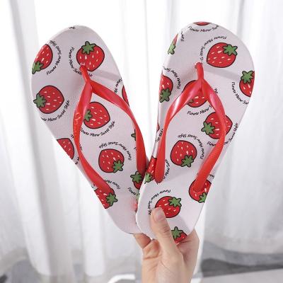 China Customized Insti Summer Beach Women Slippers Round Cartoon Fruit Flip Flop Girls Girls Lace Soft Fancy Shoes for sale