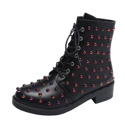 China Latest Style High Top Round Fashion Winter Casual Sport Shoes Leather High Top Women Boots for sale