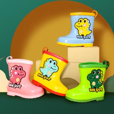 China Children's rain boots children's rain boots dinosaur animal cartoon plastic unique special cool cute comfortable round shoe for child for sale