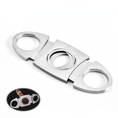 China Special New Cigar Cutter Cigar Cutter Scissors Gift Art Smoking Utensils Stainless Steel Eco-friendly Double Edge Cigar Smoking Accessories for sale