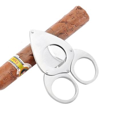 China Special New Cigar Scissors Gift Art Smoking Utensils Stainless Steel Double Edge Cigar Cutter Eco-friendly Cigar Smoking Accessories for sale