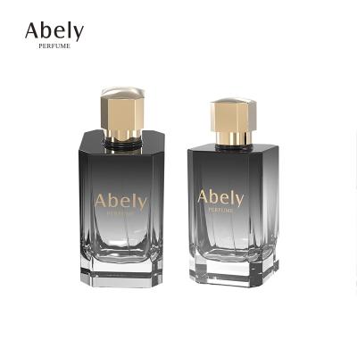 China Factory Custom Cosmetic Packaging 50ml 100ml Transparent Luxury Square Spray Abelyperfume Empty Glass Perfume Bottle Volume for sale