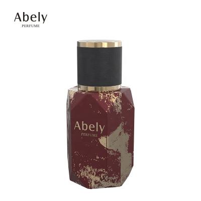 China Abely Cosmetic Glass Perfume Bottles Black Square 40ML Perfume Bottle Empty Perfume Sprayer Bottles Custom Design for sale