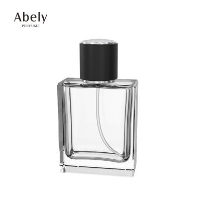 China Perfume factory bulk sale cosmetic package custom design brand logo perfume cologne clear square glass bottle 40ML for sale