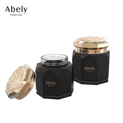 China OEM Cosmetic Empty Glass Luxury Arabic Oud Bakhoor Jars Wide Mouth Black Square Bakhoor Glass Jars for sale