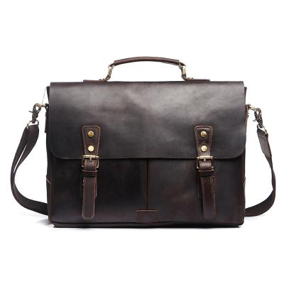 China Vintage Mens Shopping Bag Genuine Cow Leather Laptop Bag Briefcase Women Men Women for sale