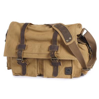 China Wear Resistant Canvas School Laptop Bags Messenger Bags For Man Military Cross - Body Woman for sale