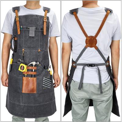 China Durable And Waterproof Waterproof Heavy Duty Waxed Canvas Work Apron for sale