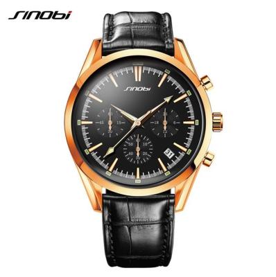 China Automatic Calendar Mens Business Mens Watch Three Eyes Luxury Brand Date Watch for sale