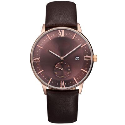 China Custom Fashion Minimalist Alloy Wrist Watch Fashion Men Day/Date Waterproof Leather Sports Watch Wrist Watch for sale