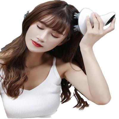 China 4 Brush Head Massagers Head Design Handheld Ergonomic Handheld Practical Device Smart Cordless Hair Growth Oil Scalp Massager for sale