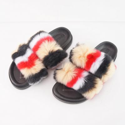 China 2020 fashion new style hot sale style fur slides for women new arrival faux fur slipper fur sandals women wholesale shoes for sale