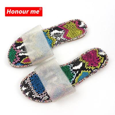 China Anti-odor bling sandals slips rhinestone sandals ladies summer women fashionable female ladies sandals for sale