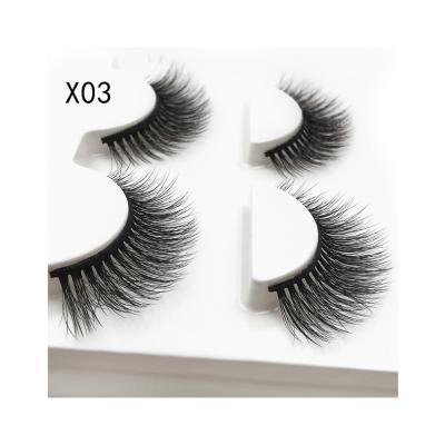 China High quality 3d mink eyelashes seller fake mink eyelashes make by mink hair 3 pairs per box 3d eyelashes hot sale in America for sale