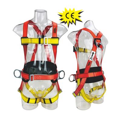 China Alturas High Tensile Harness 5 Point Harness Seguridad Trabajo Full Body Safety Harness CE Anti Descender for sale