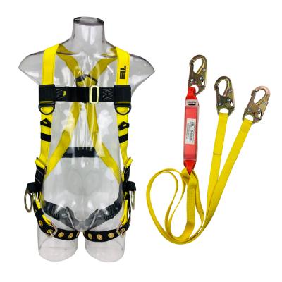 China 100% Polyester Custom Tower Climbing Full Body Harness with Lanyards Safety Protection Device Harness Climbing Belt for sale