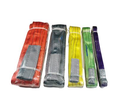 China 100% Polyester TUV GS 2T Double Ply Polyester Webbing Sling Belt Color Coded Lifting Sling Suppliers for sale