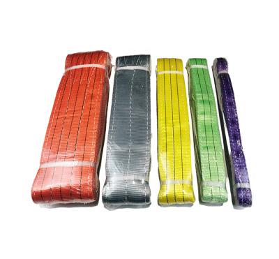 China 100% Polyester 2t 3m Lift Webbing Sling Color Code Heavy Lifting Sling Belts Heavy Duty Wear Flat Sling for sale