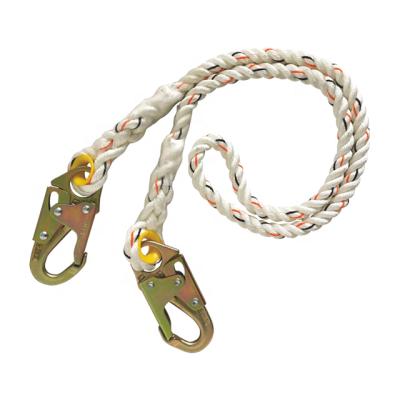 China 100% polyester diameter 16mm ANSI polyester rope restrainttool safety lanyard fall protection with hook for sale