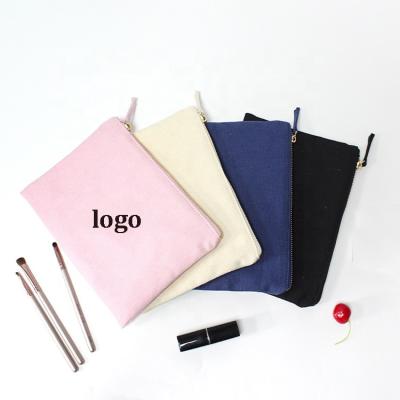 China Hot Selling Fashion Recycled Multicolor LOGO Printed Canvas Cosmetic Bag Available Wholesale Custom Makeup Bag for sale