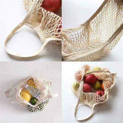 China Eco Friendly Reusable Natural Organic Mesh Net Tote Grocery Shopping Cotton Twine Bag for sale