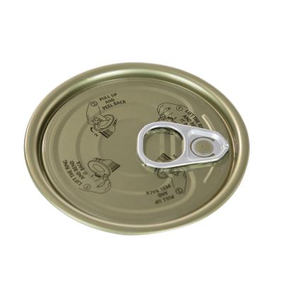 Cina 300 Tinplate Eoe BPA Ni Epoxy Lacquer Round Food Can Tuna Fish Easy Open End Lid in vendita