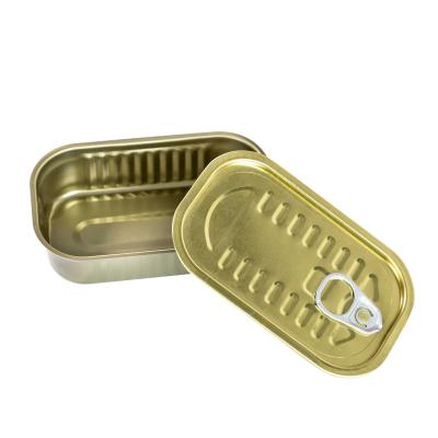 China Custom Standard Food Grade Oval Square Food Tin Can Use for Fish Food Canning Packing Te koop