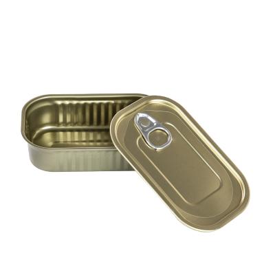 China Wholesale Food Grade Oval Canned Fish Tin Cans for Food Canning for sale