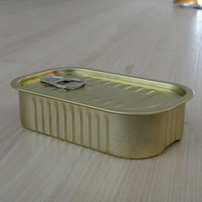 China 1/4 Club Square Tin Can 125g with Easy Open End Te koop