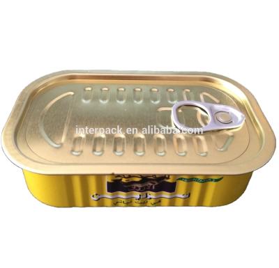 China Food grade 125g sardines fish tin can for sale