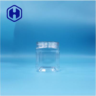 China Comida de plástico PET cuadrado transparente nueces azúcar dulces goma de mascar galletas de avena jar Twist en venta