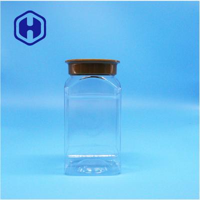 China Square Shaped Clear Plastic Salt Cumin Powder Fennel Bean Jars Screw Top Lid for sale