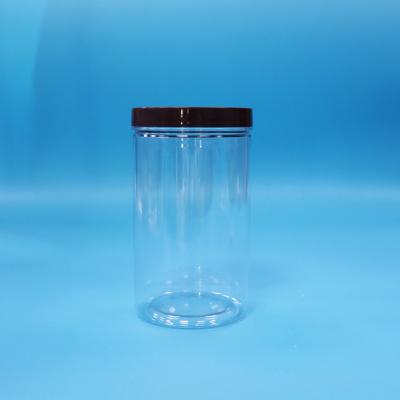 China Plastico redondo PET transparente Bocadillos de comida Frutas de comida dulces Jar Normal de tornillo tapa superior en venta