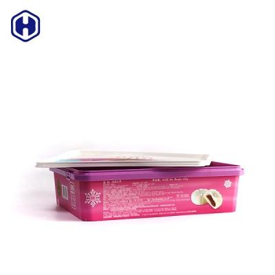 China 0.45KGS Food Grade Square IML Box / Plastic Cake Container Scratch Resistant for sale