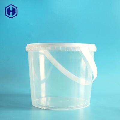 China Round IML Bucket Food Grade Candies Clear Cylinder Container With Cap for sale