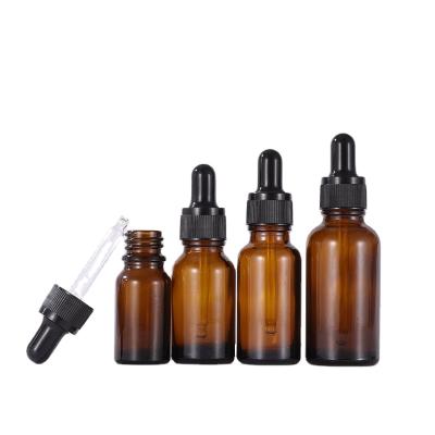 China Personal care could be customized 20ml 30ml 50ml 60ml 100ml amber glass essential oil bottle with dropper for sale