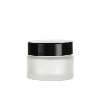 China High quality recycable 5g/10g/15g/20g/30g/50g/100g frosted cosmetic cream glass jar for sale